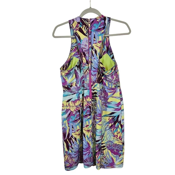 Title Nine Arabella Nimblene Halter Tropical Print Athletic Dress - Picture 2 of 9